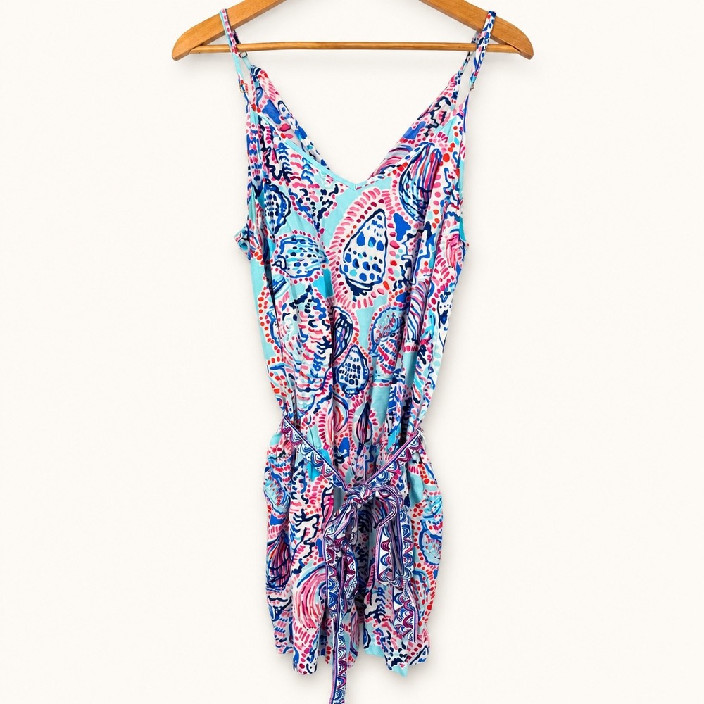 Lilly Pulitzer Large Dusk Romper Shell Me About It Coastal Preppy Beach Vacation